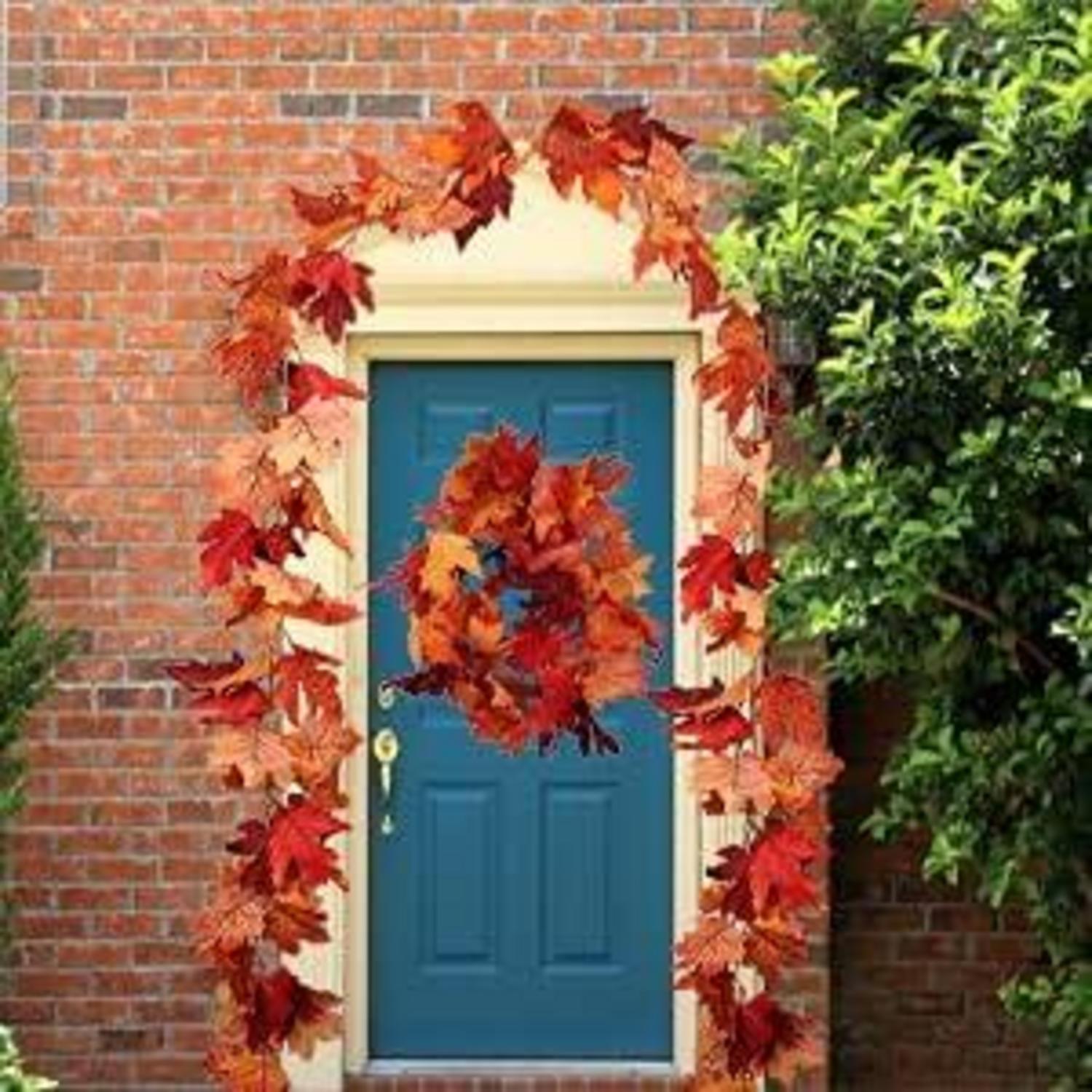 Künstliche Ahornblatt Girlande Herbst Dekoration 2 Stück