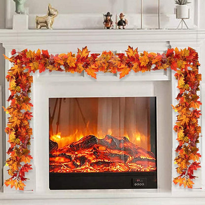 2 Stück Künstliche Ahornblatt Girlande Herbst Dekoration 142cm