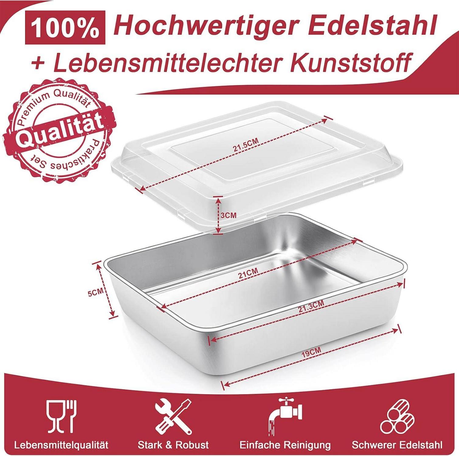 Quadratische Edelstahl Kuchenform mit