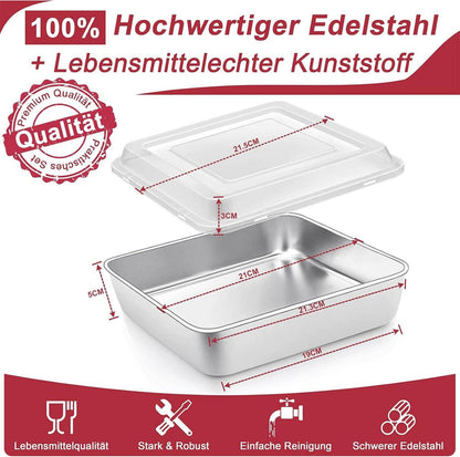 Quadratische Edelstahl Kuchenform mit