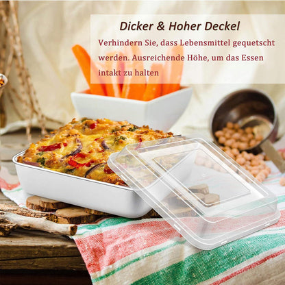 Kuchenform Quadratische Backform Edelstahl mit Deckel 21cm