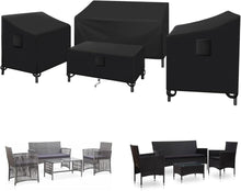 Terrassenmöbelabdeckung 420D Oxford Wasserdicht Schwarz