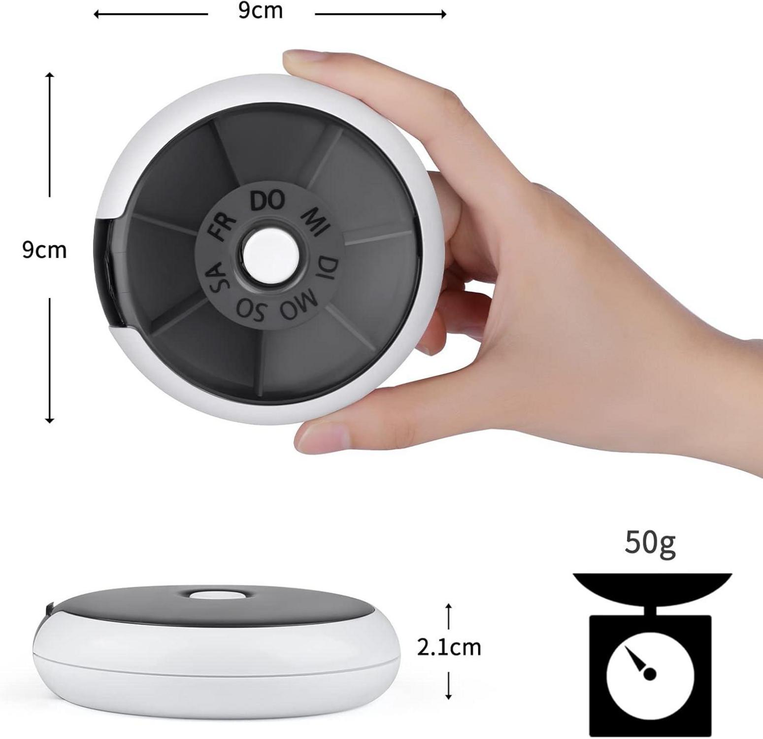 Opret Tablettenbox 7 Tage Klein Schwarz Medikamentenbox Unterwegs