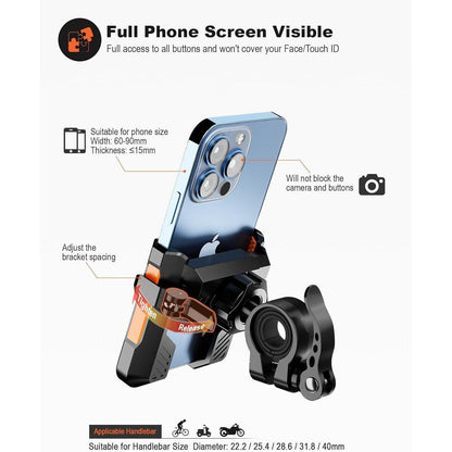 Fahrrad Handyhalterung Schnellspanner 1s, 360° Drehung