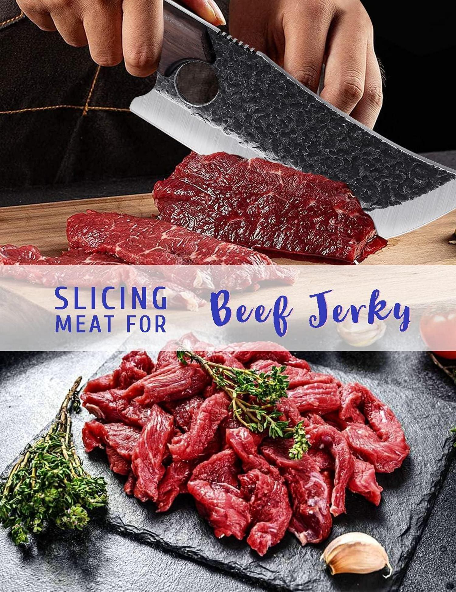 Scharfes Hackmesser Japanisches Küchenmesser mit Lederscheide