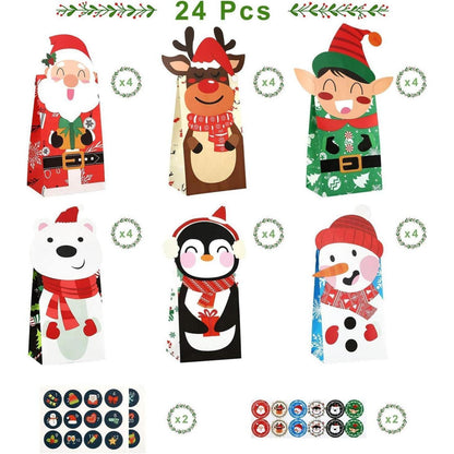 LIHAO Weihnachten Geschenktüten 24pcs Papiertüten