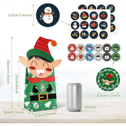 LIHAO Weihnachten Geschenktüten 24pcs Papiertüten