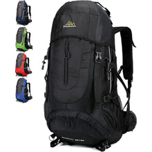 70L Trekkingrucksack für Damen und Herren, Schwarz