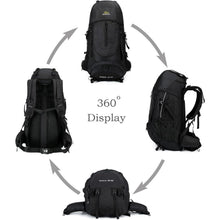 70L Trekkingrucksack für Damen und Herren, Schwarz