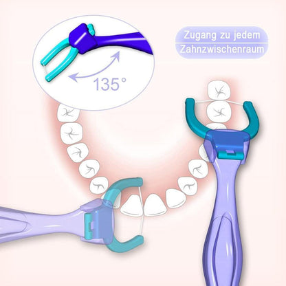 TEEsmile Evolutionary Clean Zahnseidenhalter + 100 Extra-Reißfeste Aufsätze