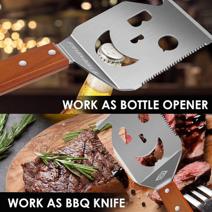 Grillspatel 7-in-1 Multifunktion Grillwerkzeug Papa-Geschenke