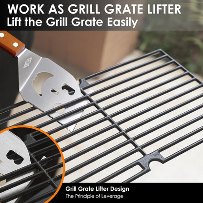 Grillspatel 7-in-1 Multifunktionswerkzeug für Grillmeister, Geschenke