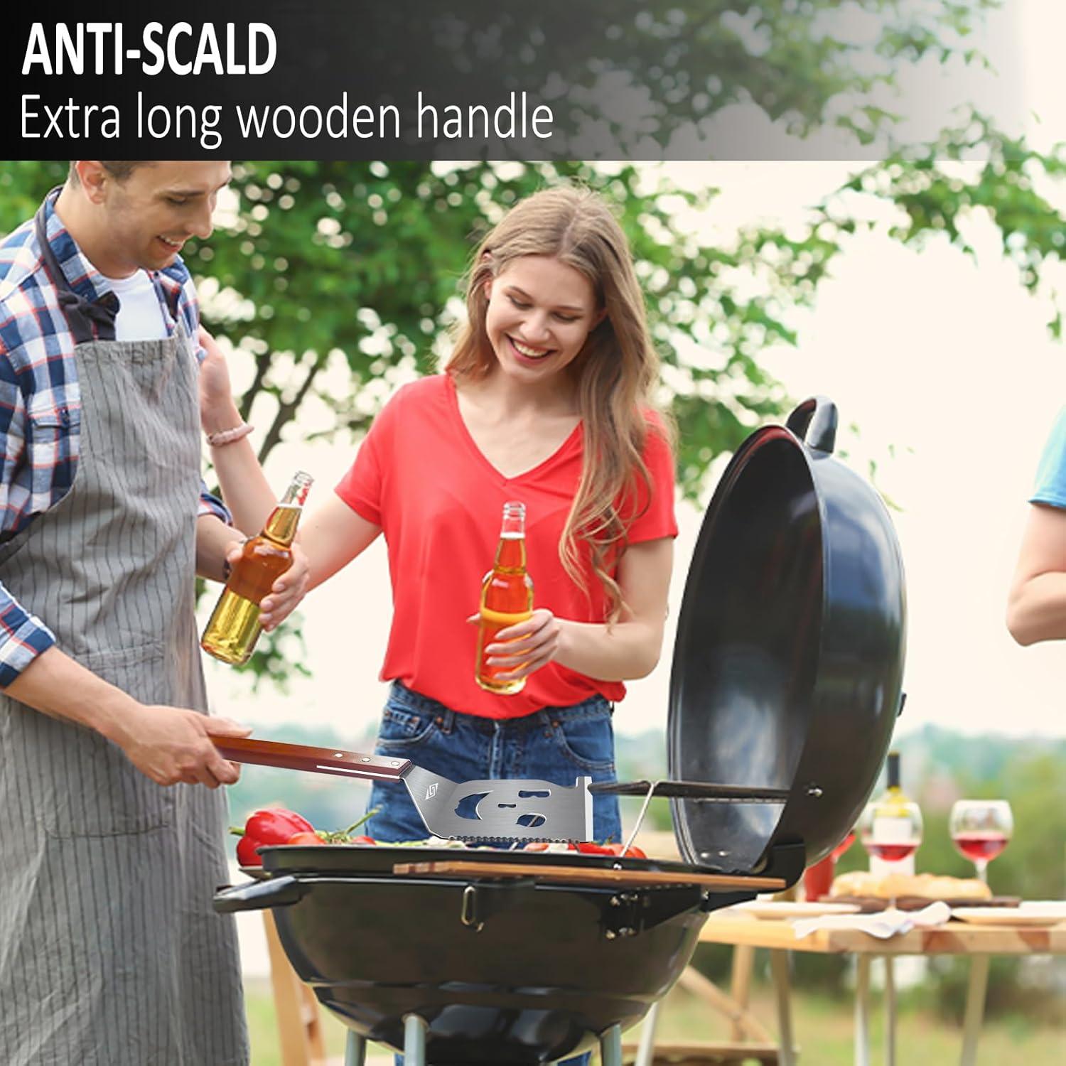 Grillspatel 7-in-1 Multifunktion Grillwerkzeug Papa-Geschenke