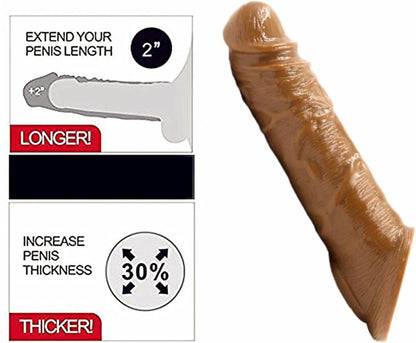 Dildo Penishülle mit Hodenringen für Männer - Braun