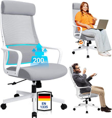Ergonomischer Bürostuhl mit Verstellbarer Kopfstütze und 200 kg