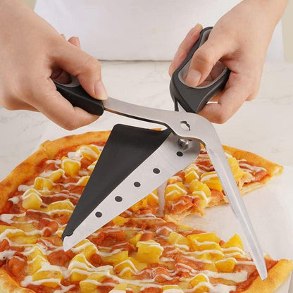 Pizzaschere Pizzamesser Pizzaschneider mit Pizza-Heber 27cm
