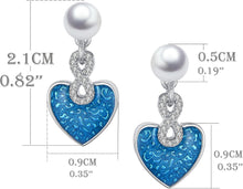 Blau Exquisite Damen Ohrstecker 925 Sterling Silber Perlen