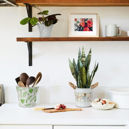 Pflanztöpfe Zinkwanne Pflanzschale 3-teilig Blumenübertopf Planters Zink für Blumen