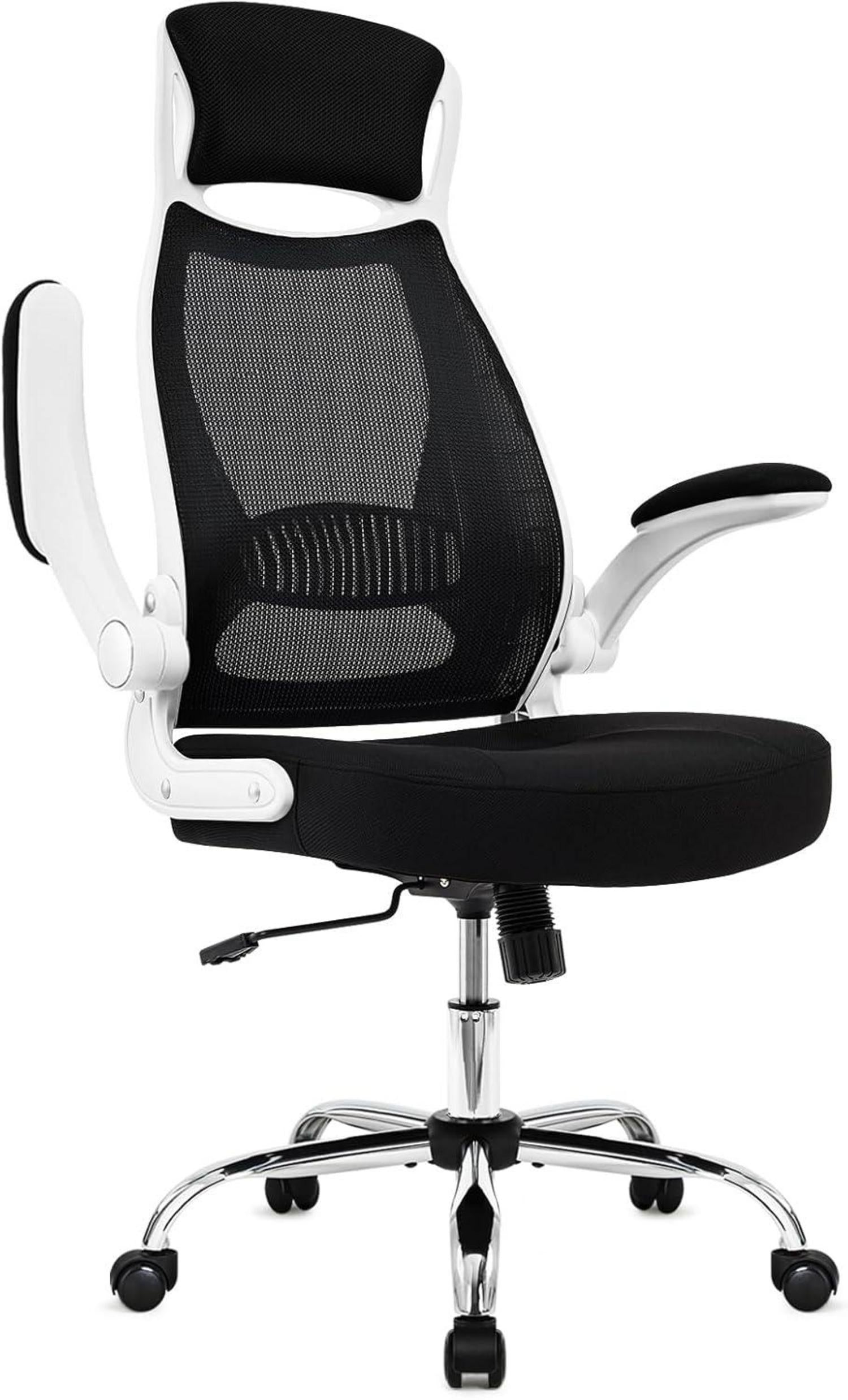 Ergonomischer Bürostuhl mit Klapparmlehnen und Lendenwirbelstütze