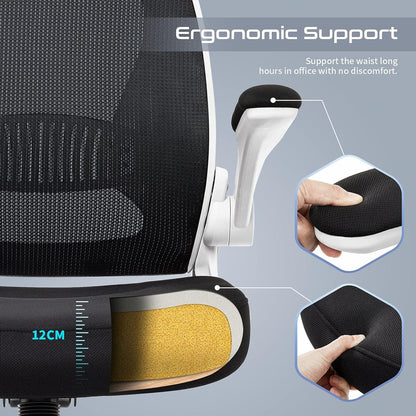 Ergonomischer Bürostuhl mit Armlehnen, Lendenwirbelstütze & Kopfstütze, Höhenverstellbar, bis 150 kg
