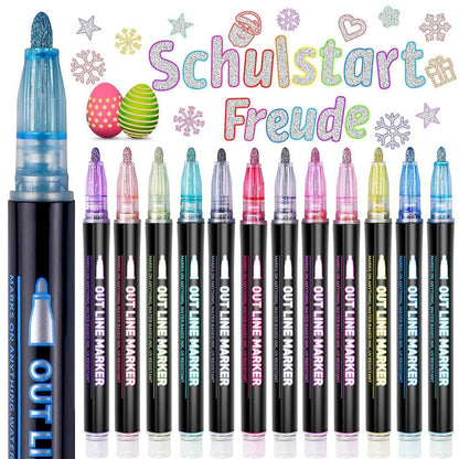 Glitzerstifte 12er Set – Zauberstifte für Kinder & Basteln