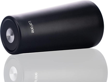 Isolierter Thermobecher mit Strohhalm 500ml doppelwandig schwarz