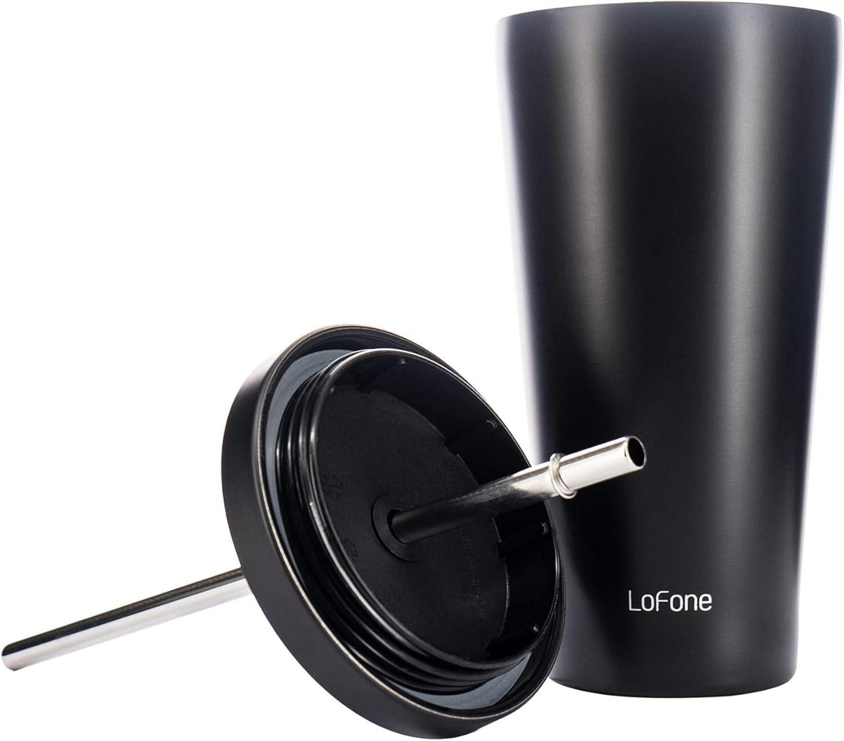 Isolierter Thermobecher mit Strohhalm 500ml Doppelwandig Edelstahl