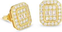 KRKC&CO Silber Ohrringe Herren Iced Out Zirkonia Steine Golden 10mm