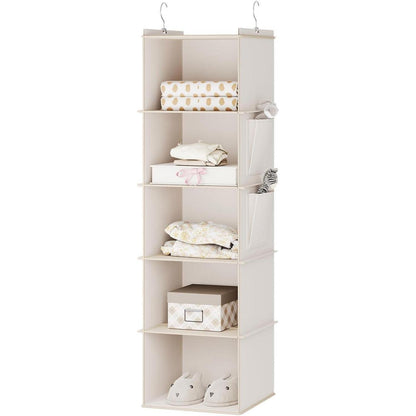 Hängeregal mit 5 Fächern, verstärkt, beige