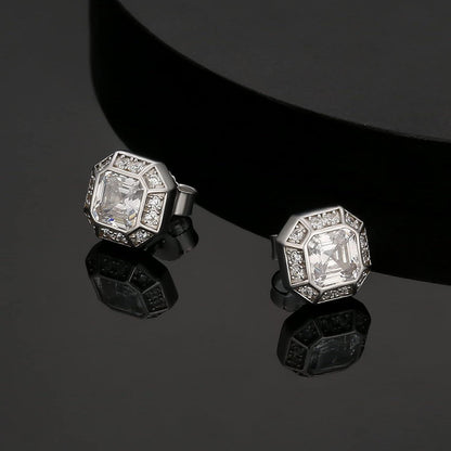KRKC&CO S925 Silber Iced Out Ohrringe Herren 14K Gold