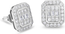 KRKC&CO Silber Ohrringe Herren Iced Out Zirkonia