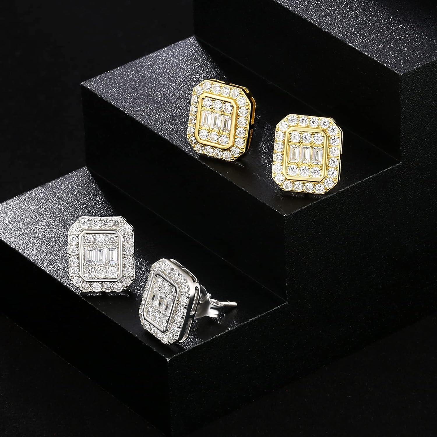 KRKC&CO S925 Silber Iced Out Herren Ohrringe 10mm