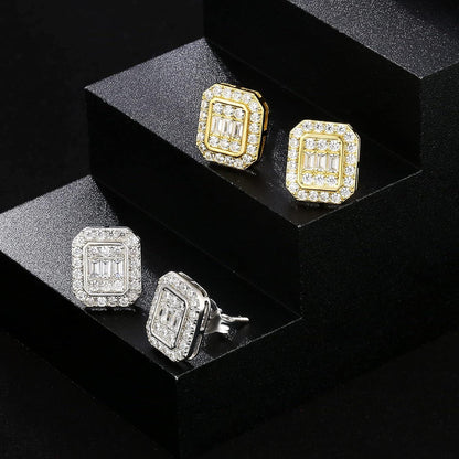 KRKC&CO S925 Silber Iced Out Herren Ohrringe 10mm