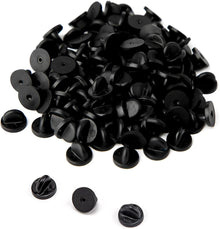 Schwarze Gummipins Schmetterlingsverschluss 100 Stück 11,5 mm