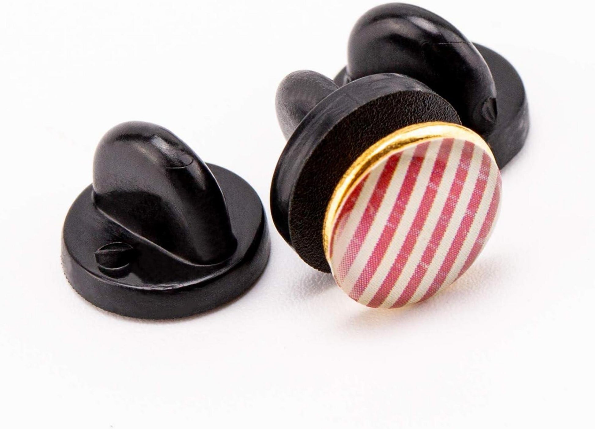 100 Stück Schmetterlingsverschluss Gummi Pins 11,5 mm Schwarz