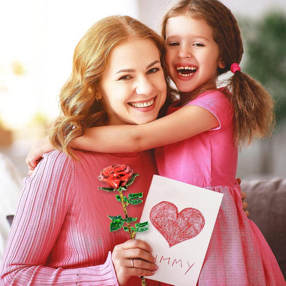 Kristall Rote Rosen Geschenkbox Ewige Rosen Figur Weihnachten