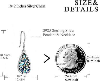 VONALA 925 Sterling Silber Vintage Ohrringe mit Abalone Damen Geschenk