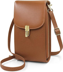 Damen Handy Umhängetasche aus Echtem Leder - Crossbody Schultertasche