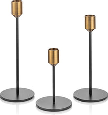 Kerzenständer Antikgold-Schwarz 3er-Set Höhe 24/20/14cm