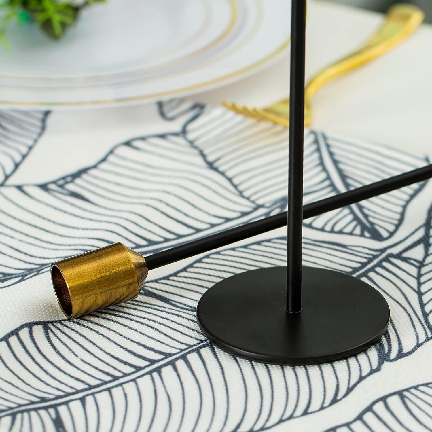 Romadedi Kerzenständer 3er-Set Gold Schwarz Vintage Modern 24/20/14cm