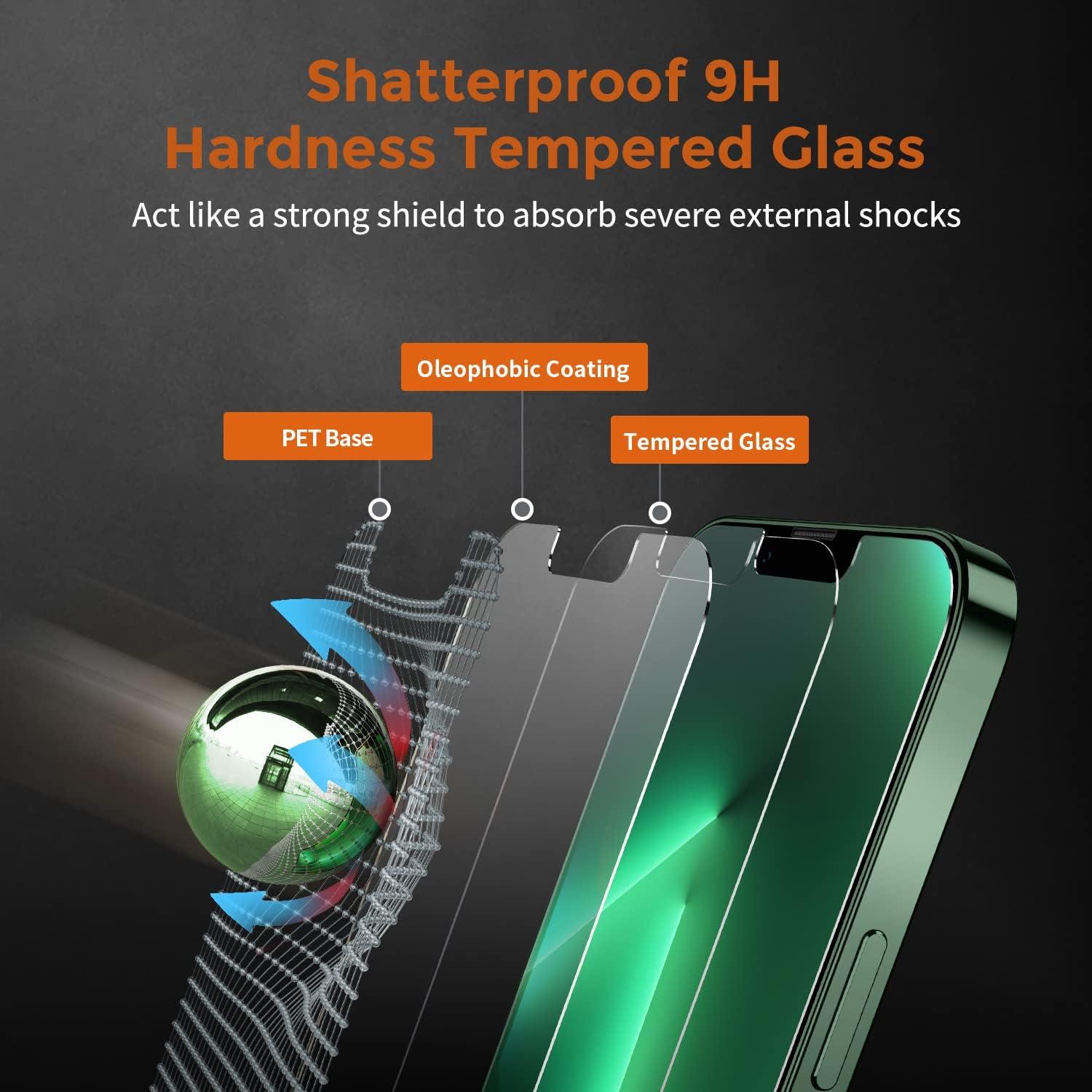 Panzer Schutz Glas für iPhone 13 Pro Max 14 Plus - 3er Pack