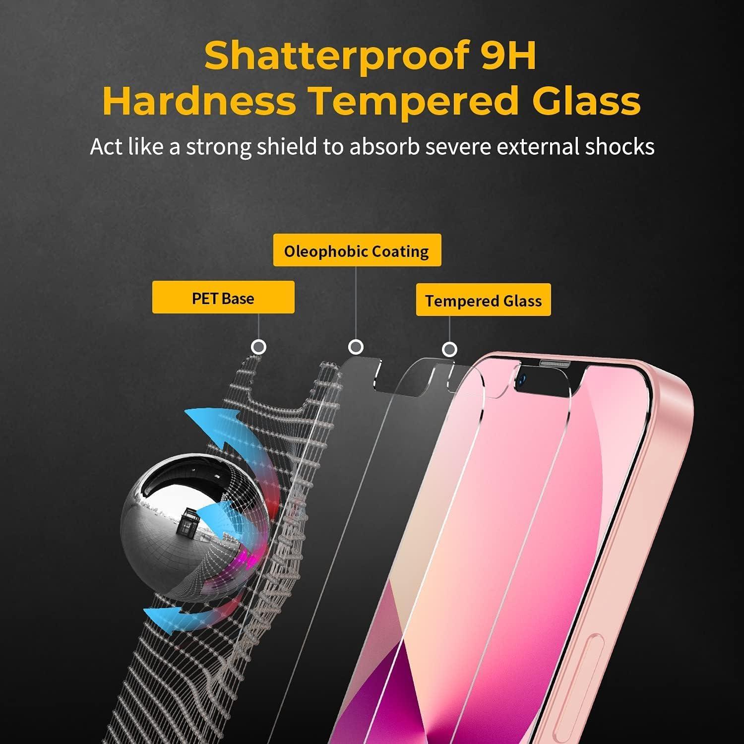 iPhone 14 Panzer Schutz Glas 3 Stück, HD Displayschutzfolie 9H Härte, Einfache Installation, Blasenfrei
