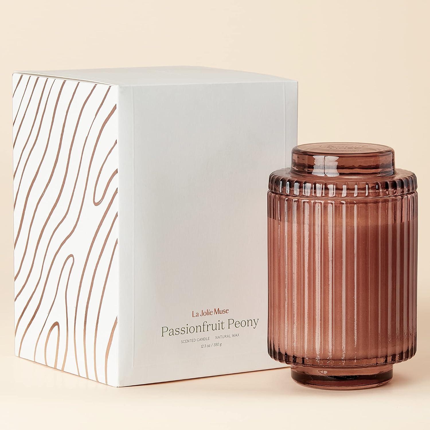Duftkerze Glas Passionsfrucht Pfingstrose 350g Natürliches Wachs 80