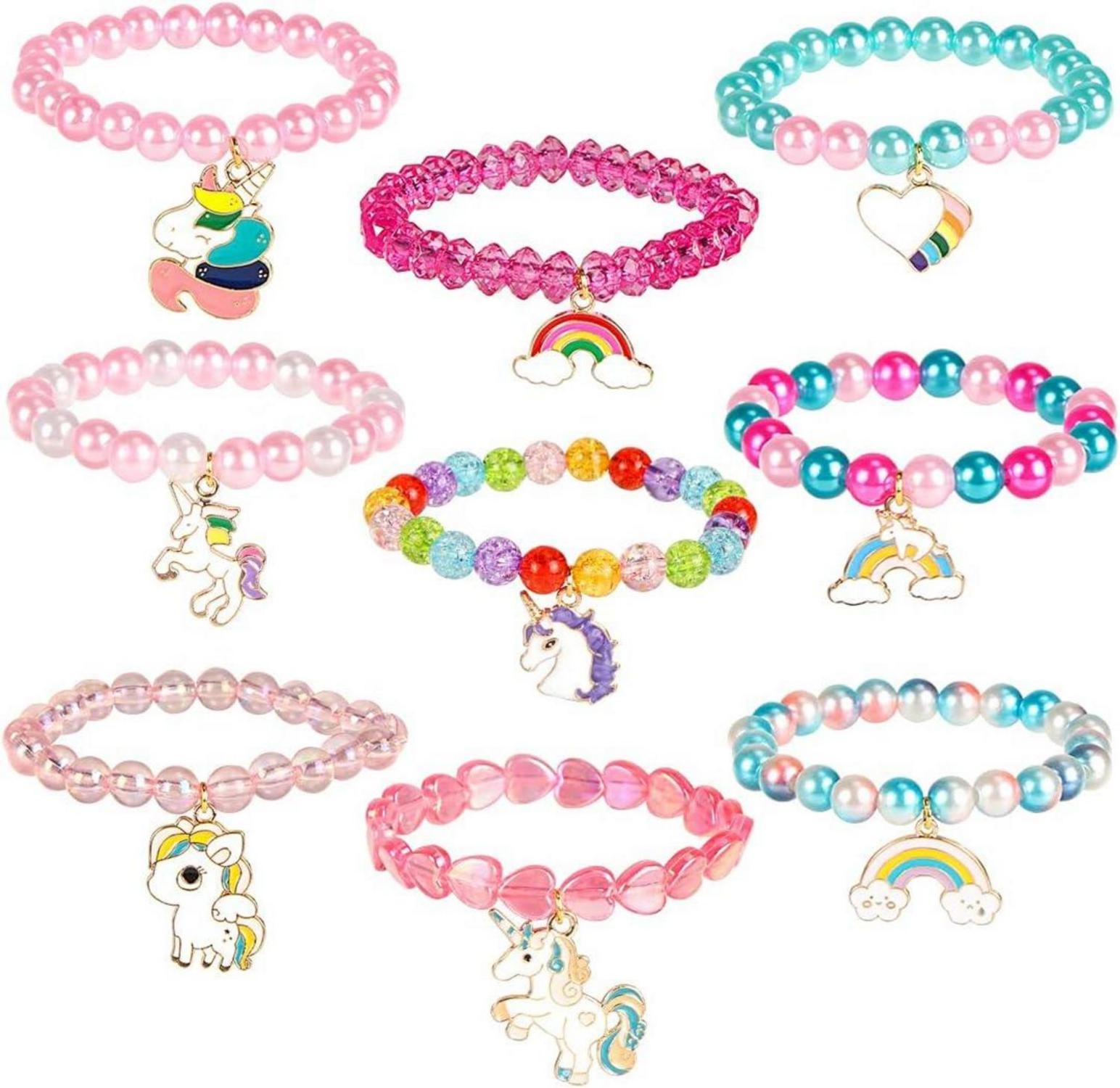 Einhorngeschenke Kinder Mädchen 9 Stück Armband Freundschaftsparty
