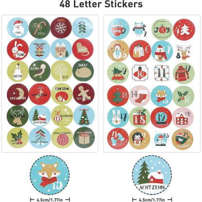 Adventskalender Weihnachtselemente 24 Beuteln Holzklammern