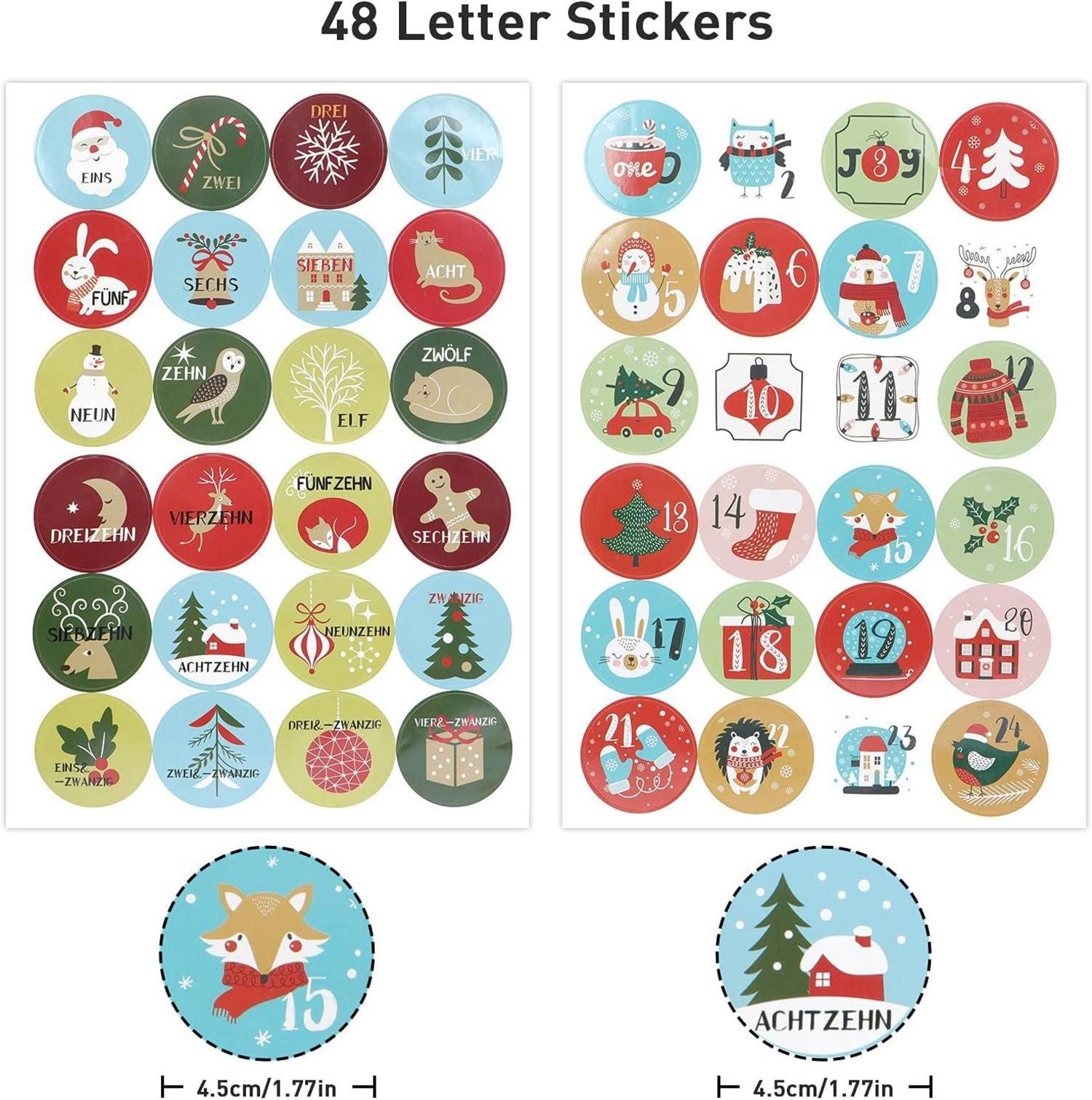 Adventskalender Zum Befüllen 24 Weihnachts-Adventskalender-Geschenktüten Weihnachtselement Design