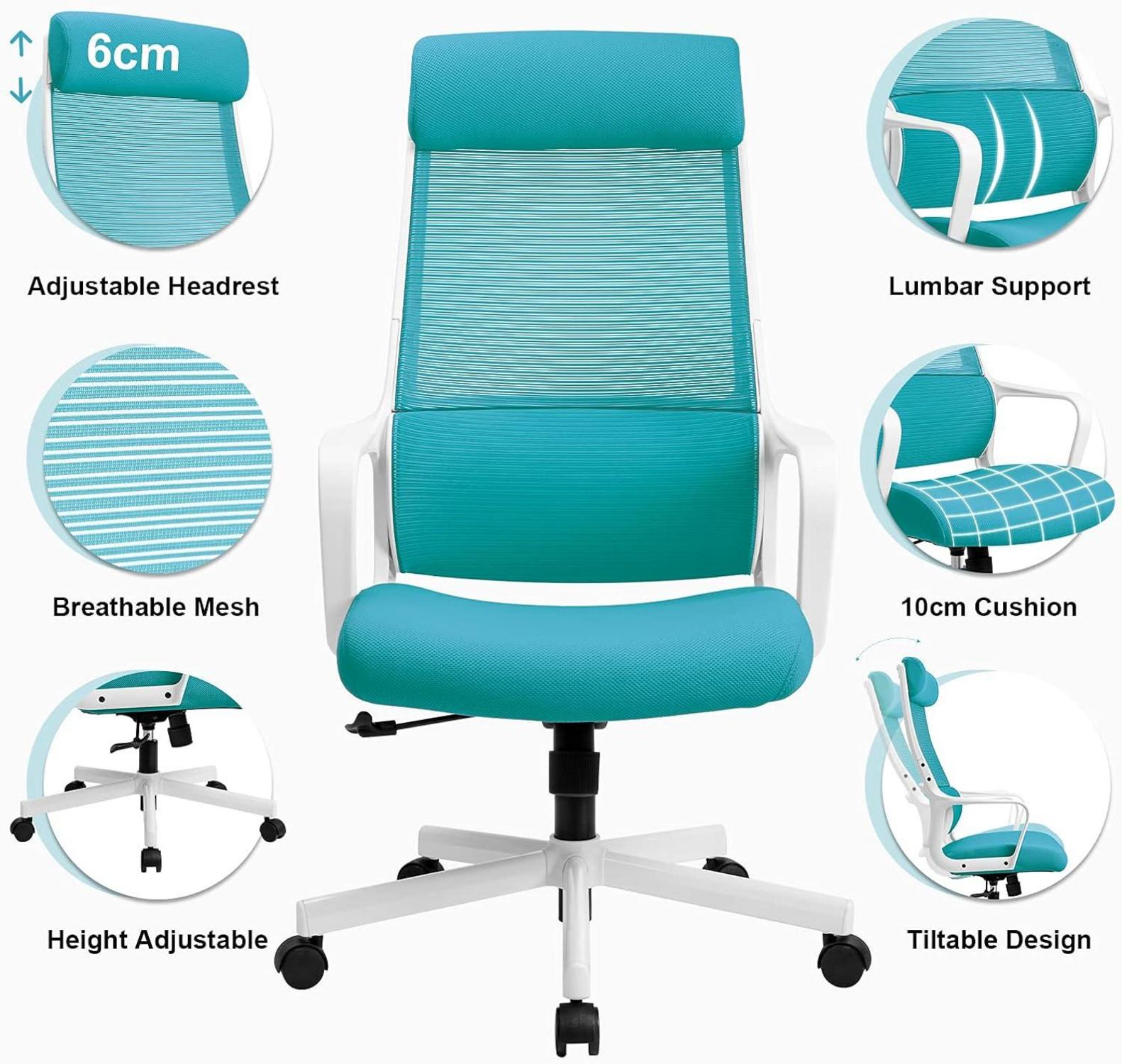 Ergonomischer Bürostuhl mit Wippfunktion, verstellbarer