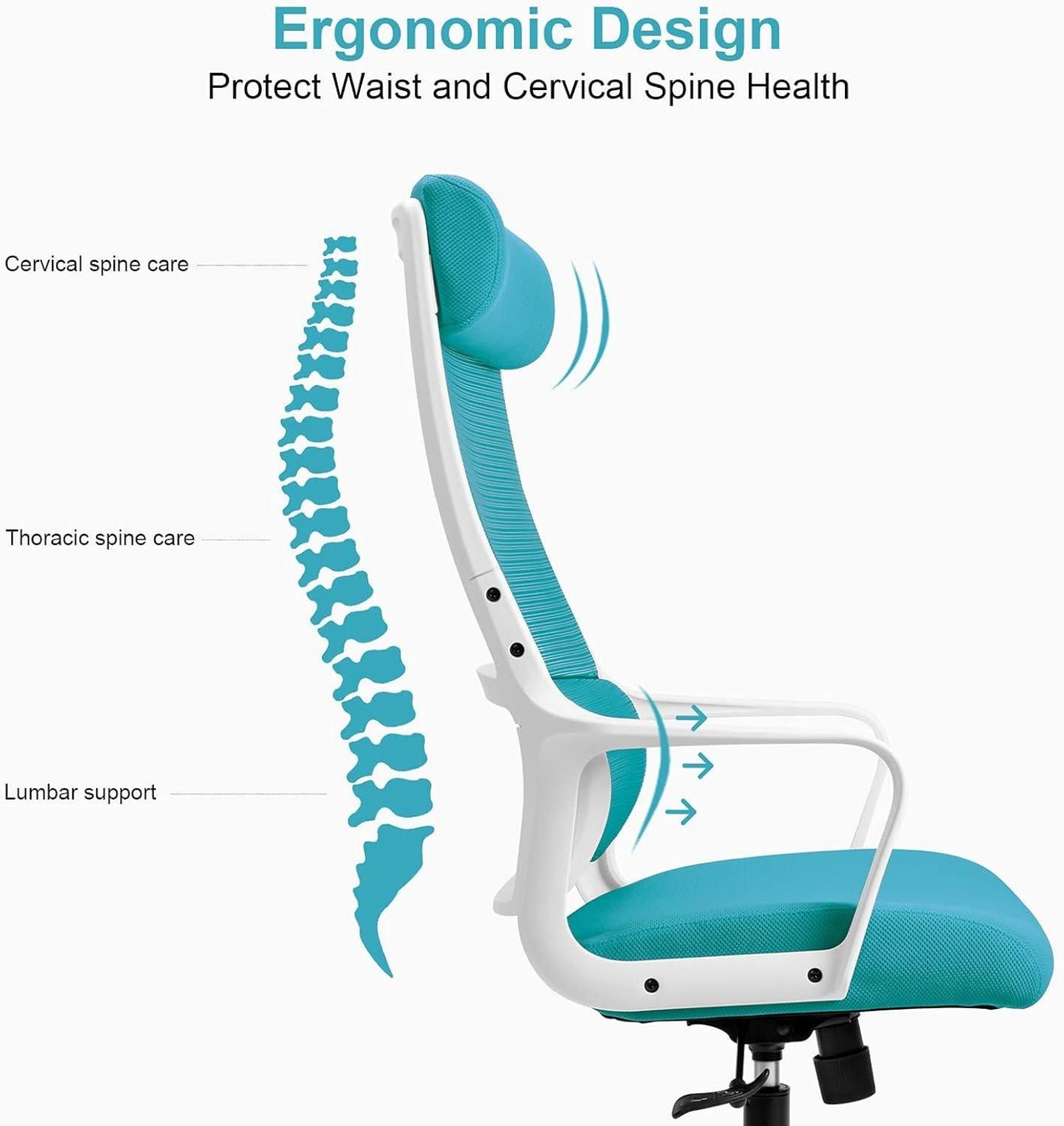 Ergonomischer Bürostuhl mit Wippfunktion, verstellbarer
