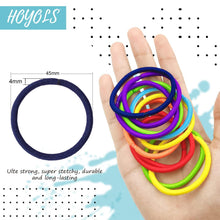 Chakra Haargummis ohne Metall 7 Farben 56 Stück 4mm Dick
