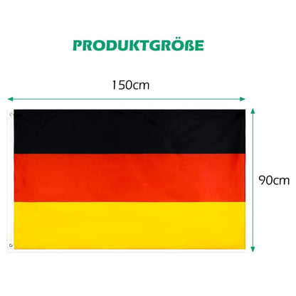 Deutsche Flagge 90x150cm - Wetterfest mit Messingösen